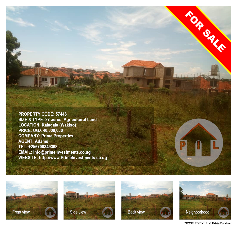 Agricultural Land  for sale in Kalagala Wakiso Uganda, code: 57446