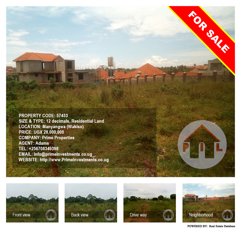 Residential Land  for sale in Manyangwa Wakiso Uganda, code: 57453