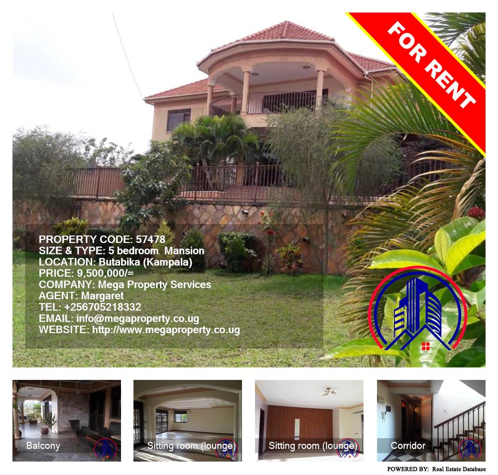 5 bedroom Mansion  for rent in Butabika Kampala Uganda, code: 57478