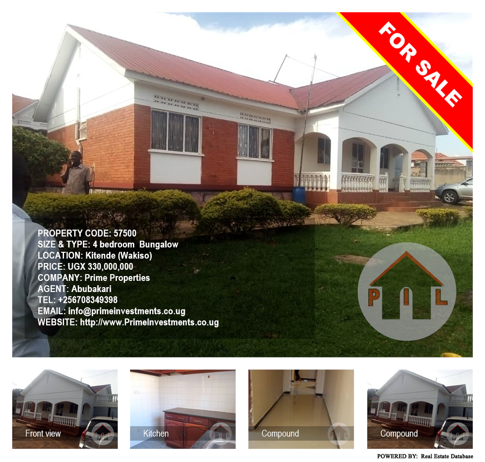 4 bedroom Bungalow  for sale in Kitende Wakiso Uganda, code: 57500