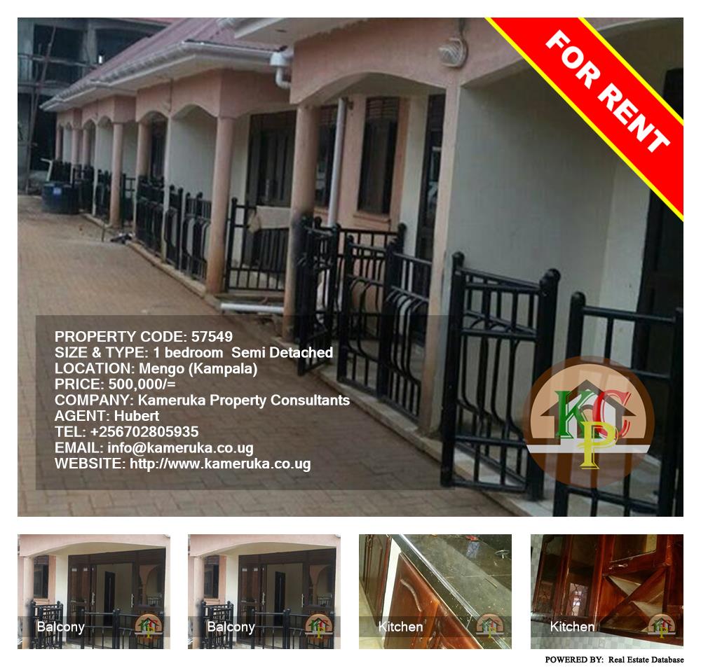 1 bedroom Semi Detached  for rent in Mengo Kampala Uganda, code: 57549