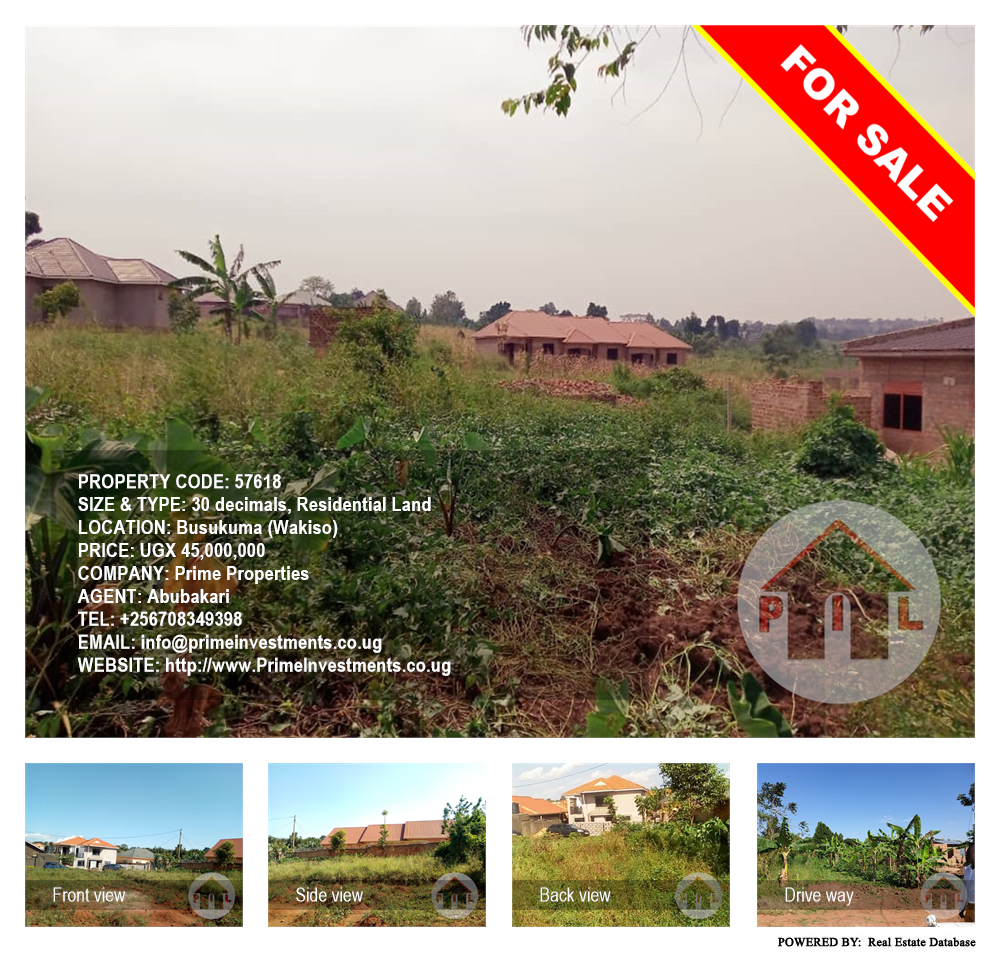 Residential Land  for sale in Busukuma Wakiso Uganda, code: 57618