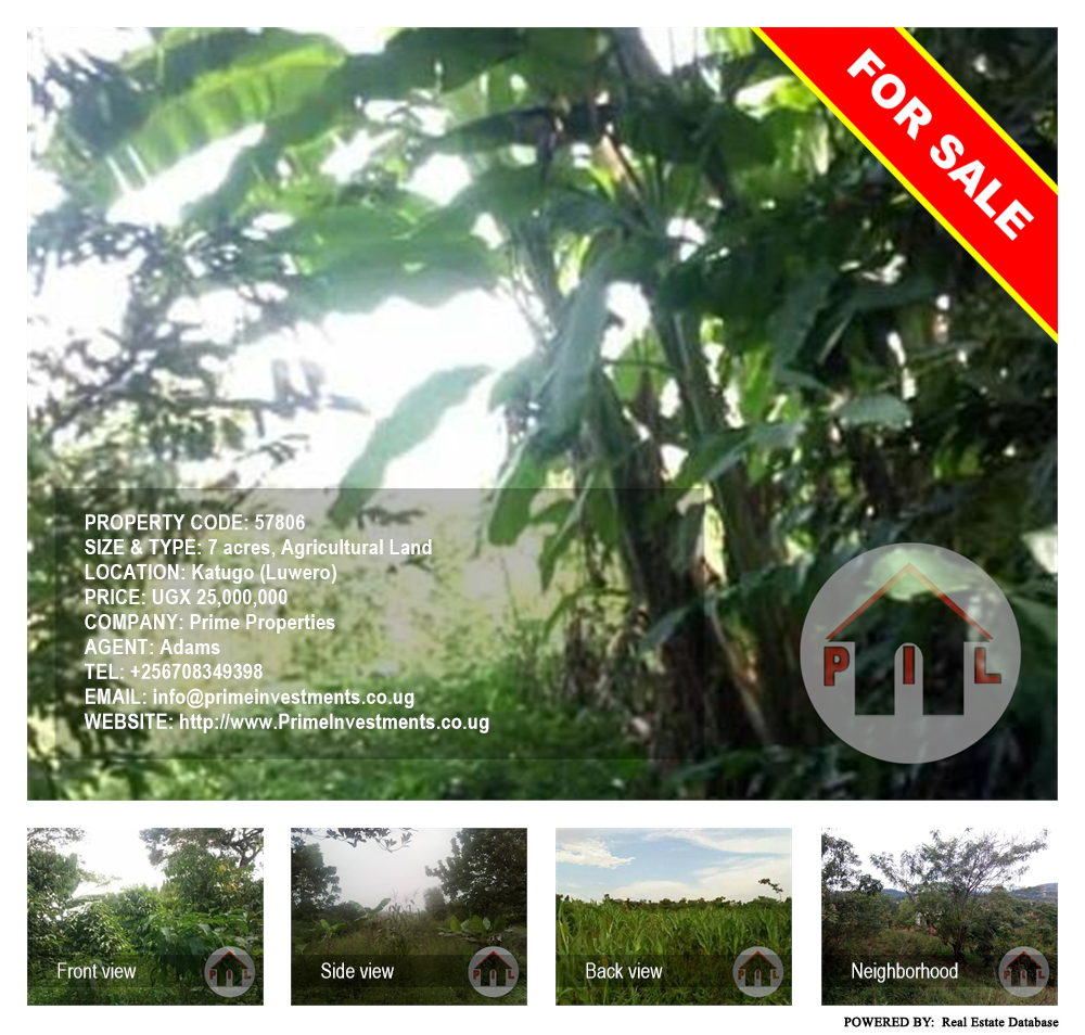 Agricultural Land  for sale in Katugo Luweero Uganda, code: 57806