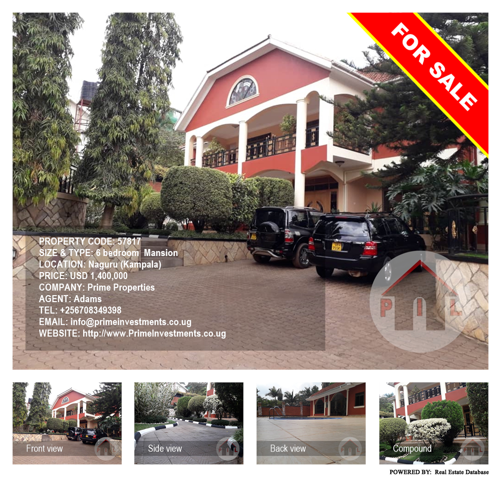 6 bedroom Mansion  for sale in Naguru Kampala Uganda, code: 57817