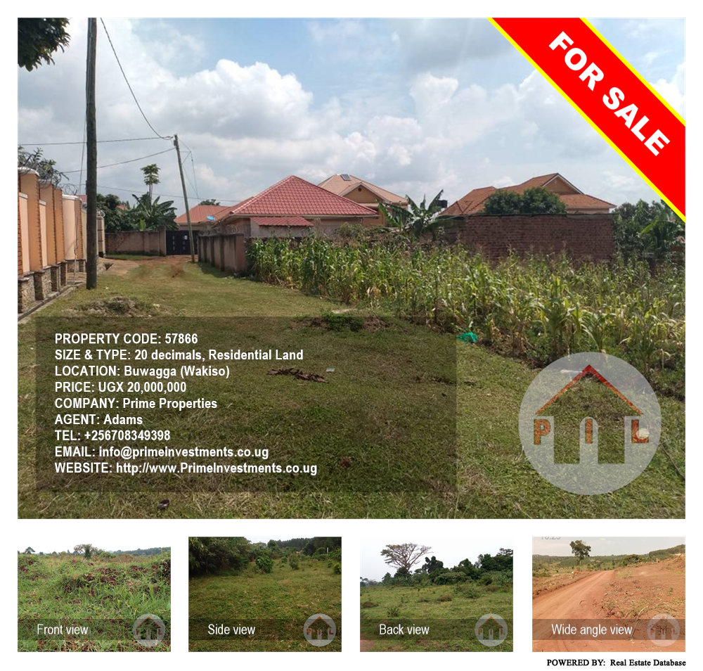 Residential Land  for sale in Buwagga Wakiso Uganda, code: 57866
