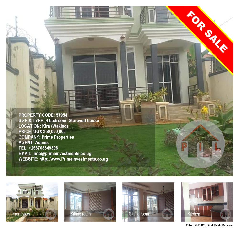 4 bedroom Storeyed house  for sale in Kira Wakiso Uganda, code: 57954