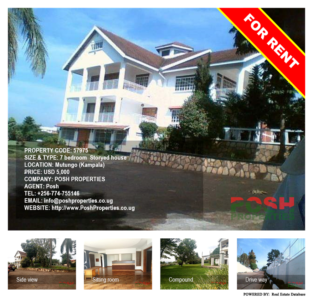 7 bedroom Storeyed house  for rent in Mutungo Kampala Uganda, code: 57975