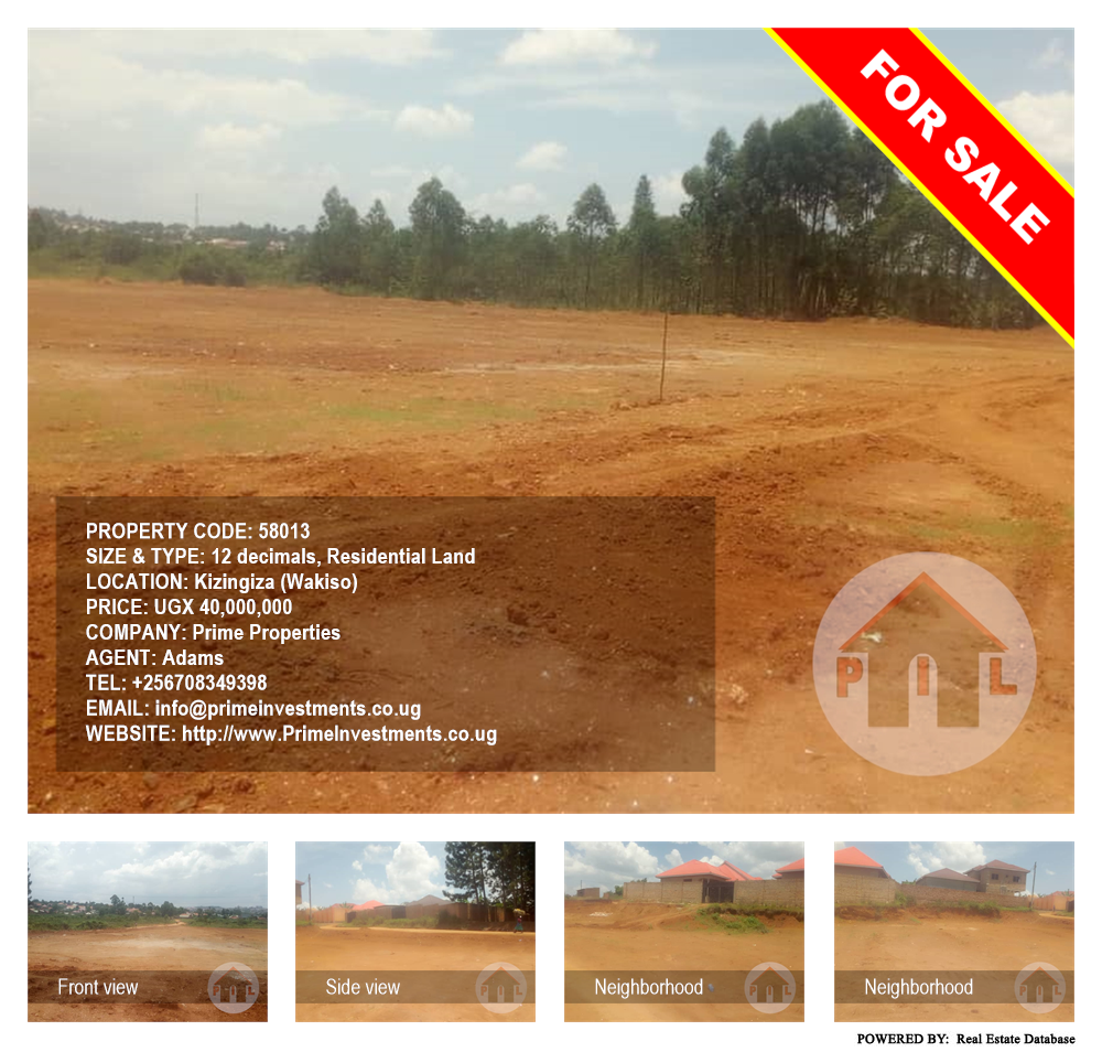 Residential Land  for sale in Kizingiza Wakiso Uganda, code: 58013