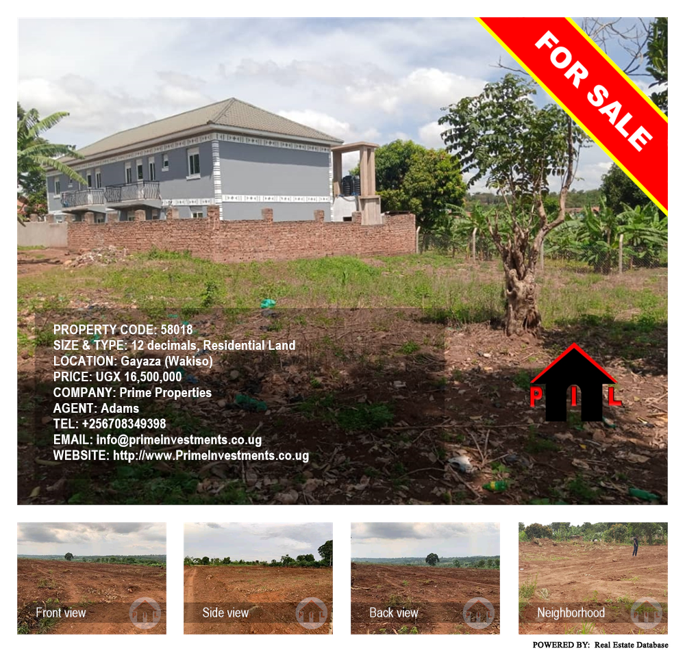 Residential Land  for sale in Gayaza Wakiso Uganda, code: 58018