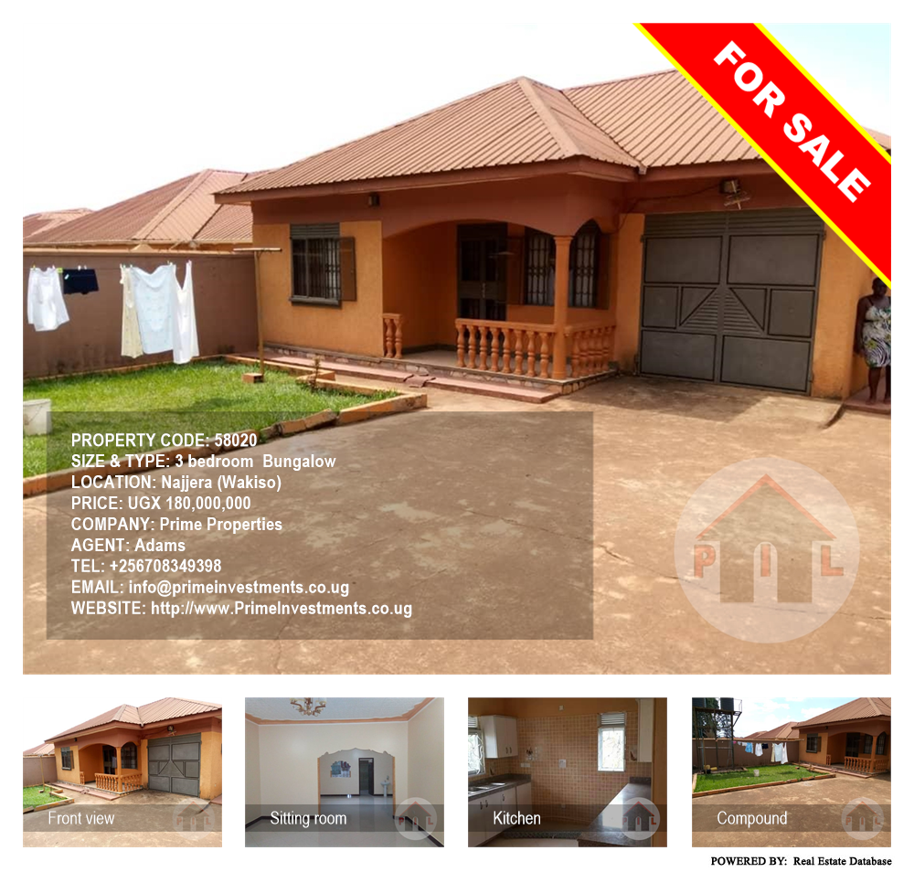 3 bedroom Bungalow  for sale in Najjera Wakiso Uganda, code: 58020