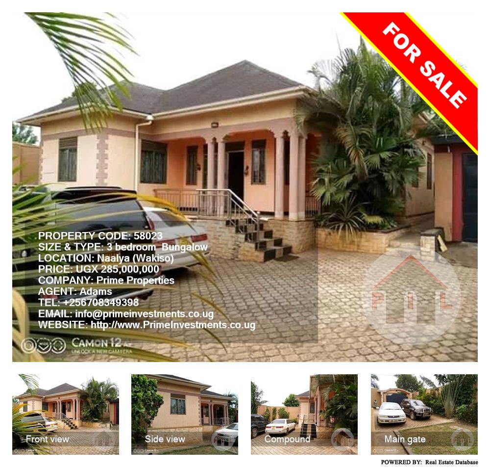 3 bedroom Bungalow  for sale in Naalya Wakiso Uganda, code: 58023