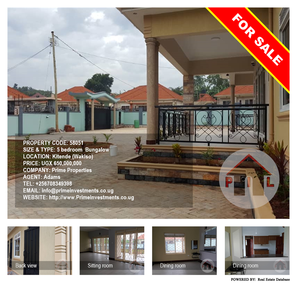 5 bedroom Bungalow  for sale in Kitende Wakiso Uganda, code: 58051
