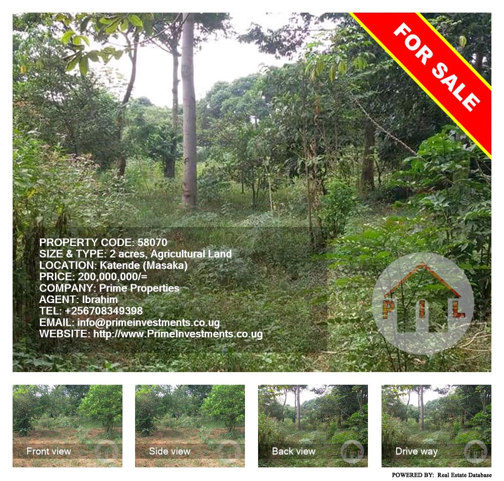 Agricultural Land  for sale in Katende Masaka Uganda, code: 58070