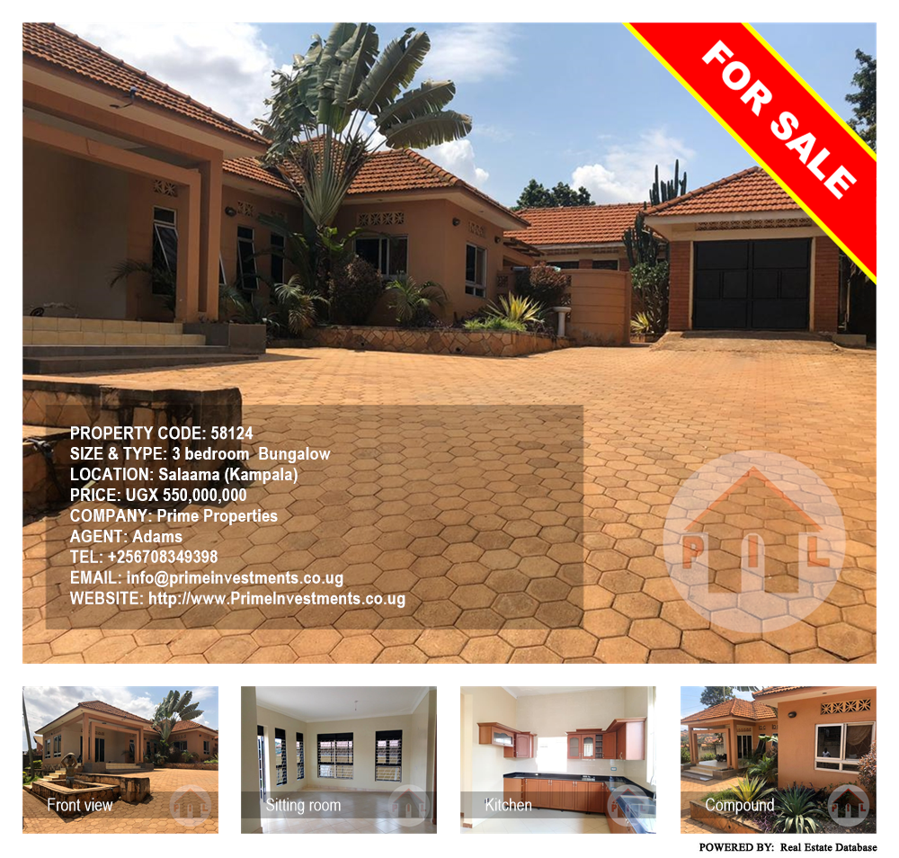 3 bedroom Bungalow  for sale in Salaama Kampala Uganda, code: 58124