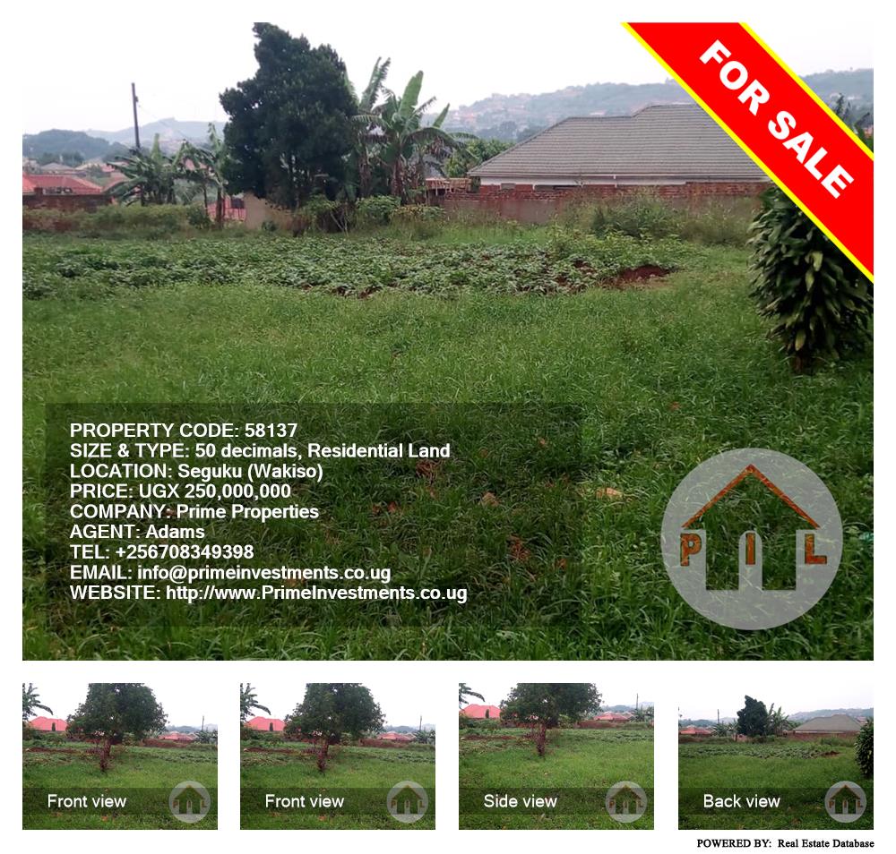 Residential Land  for sale in Seguku Wakiso Uganda, code: 58137