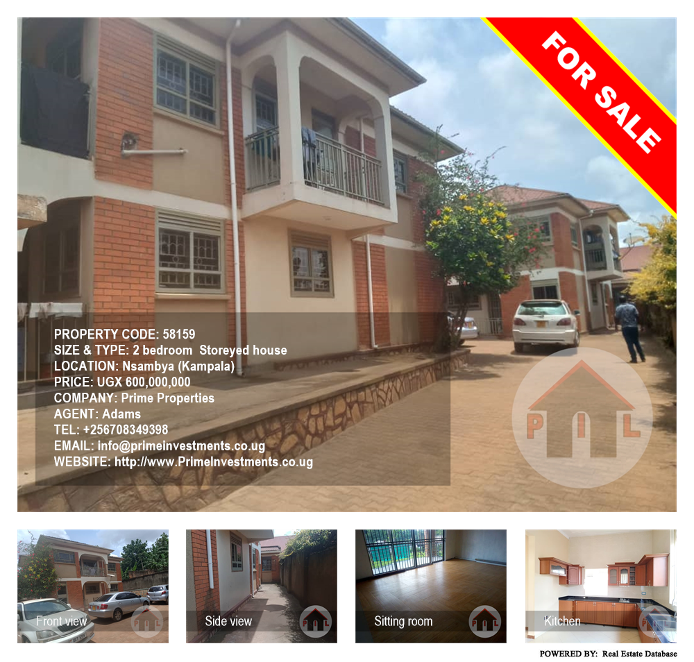 2 bedroom Storeyed house  for sale in Nsambya Kampala Uganda, code: 58159