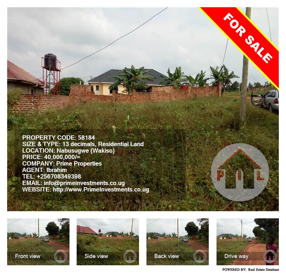 Residential Land  for sale in Nabusugwe Wakiso Uganda, code: 58184