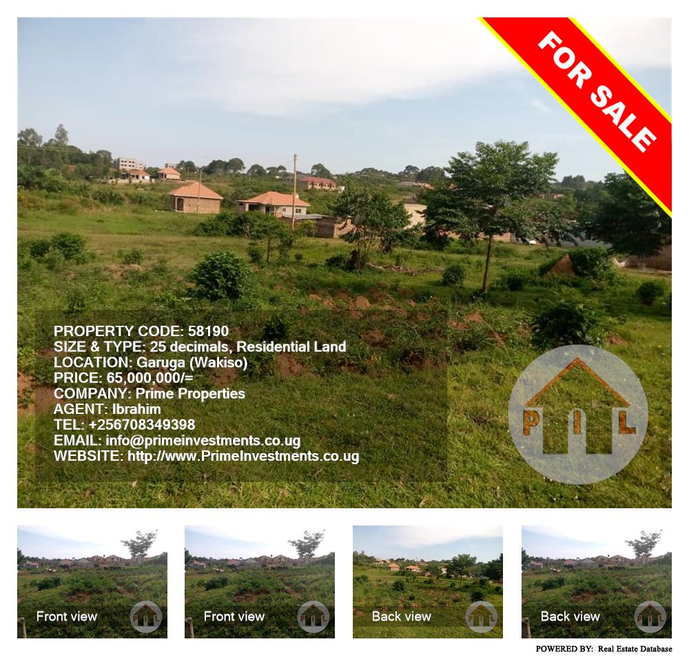 Residential Land  for sale in Garuga Wakiso Uganda, code: 58190