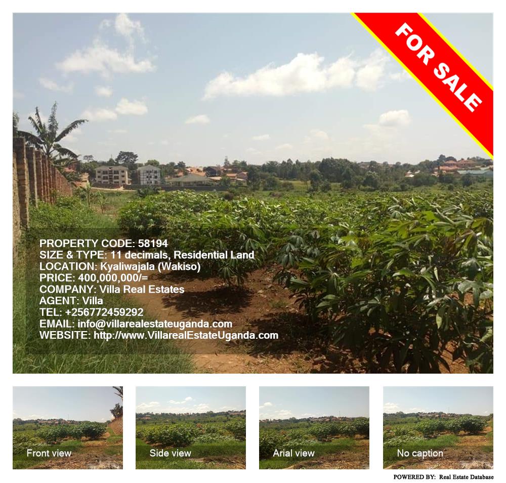 Residential Land  for sale in Kyaliwajjala Wakiso Uganda, code: 58194