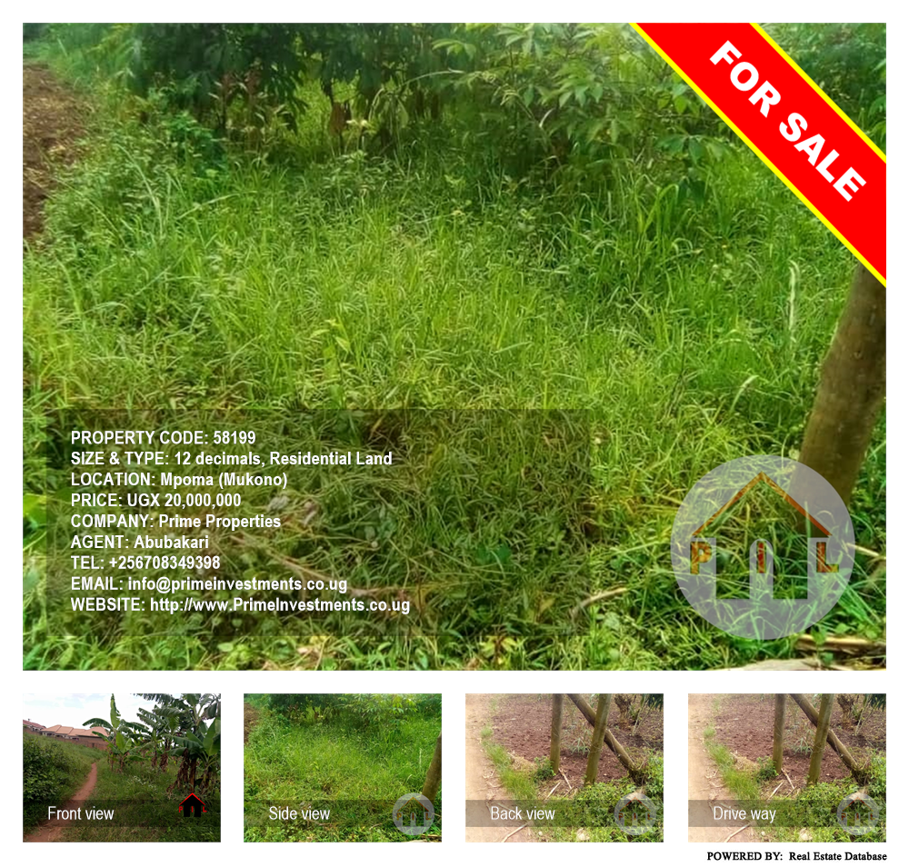 Residential Land  for sale in Mpoma Mukono Uganda, code: 58199