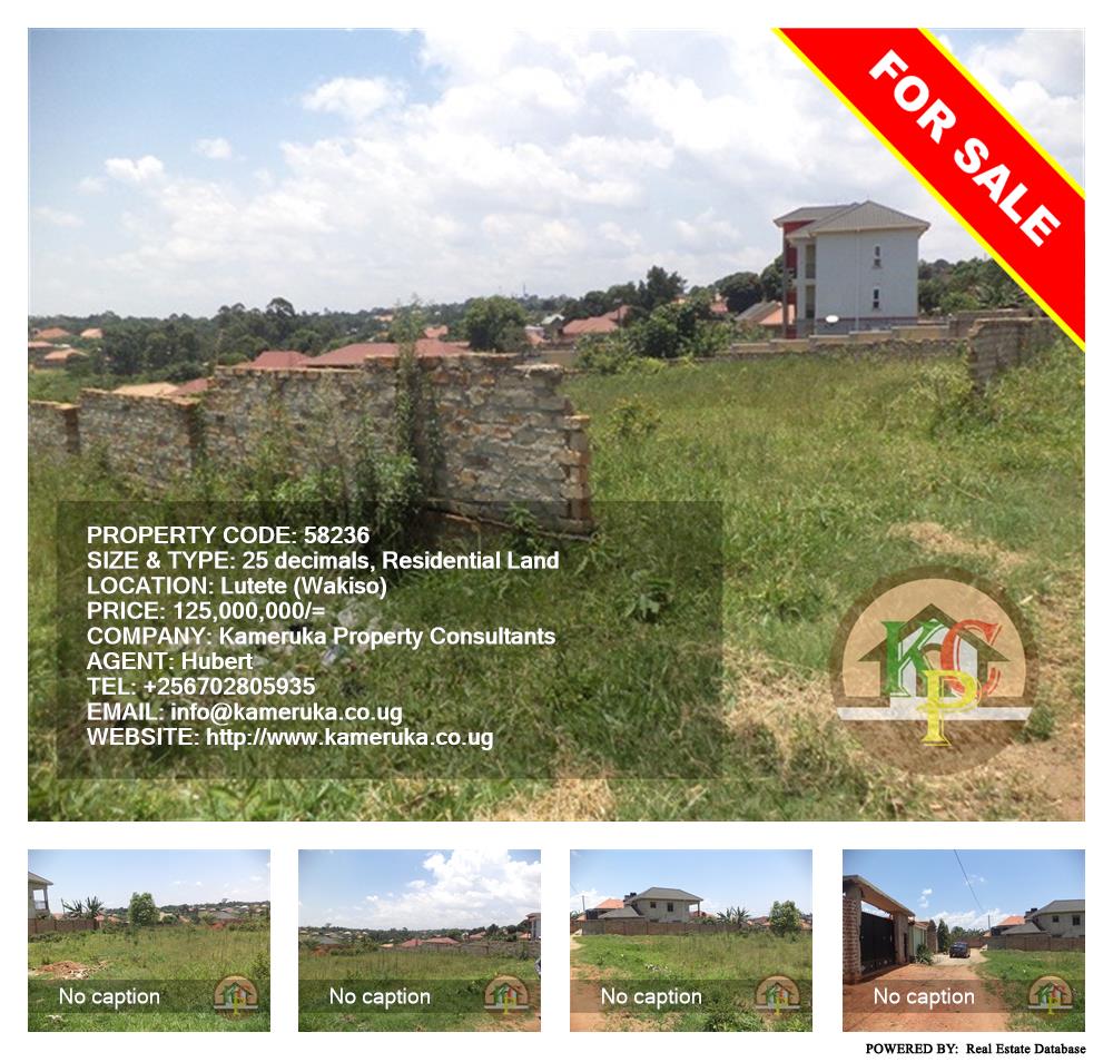Residential Land  for sale in Lutete Wakiso Uganda, code: 58236