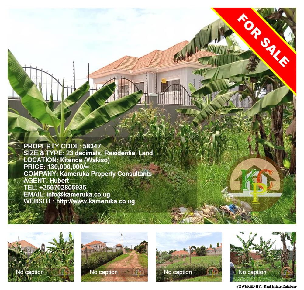 Residential Land  for sale in Kitende Wakiso Uganda, code: 58347