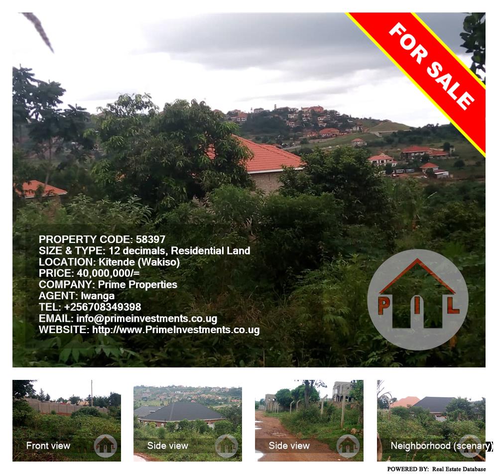 Residential Land  for sale in Kitende Wakiso Uganda, code: 58397