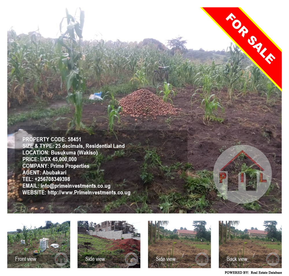 Residential Land  for sale in Busukuma Wakiso Uganda, code: 58451