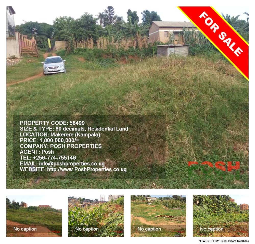 Residential Land  for sale in Makerere Kampala Uganda, code: 58499