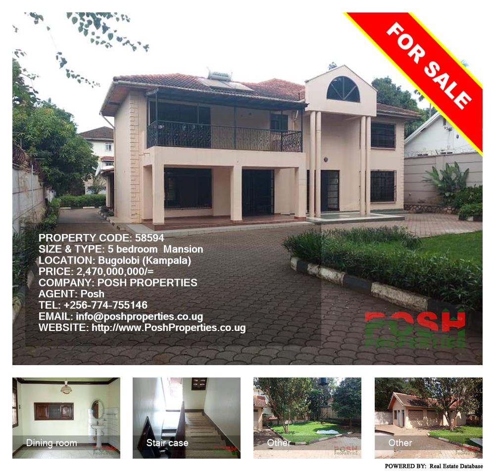 5 bedroom Mansion  for sale in Bugoloobi Kampala Uganda, code: 58594