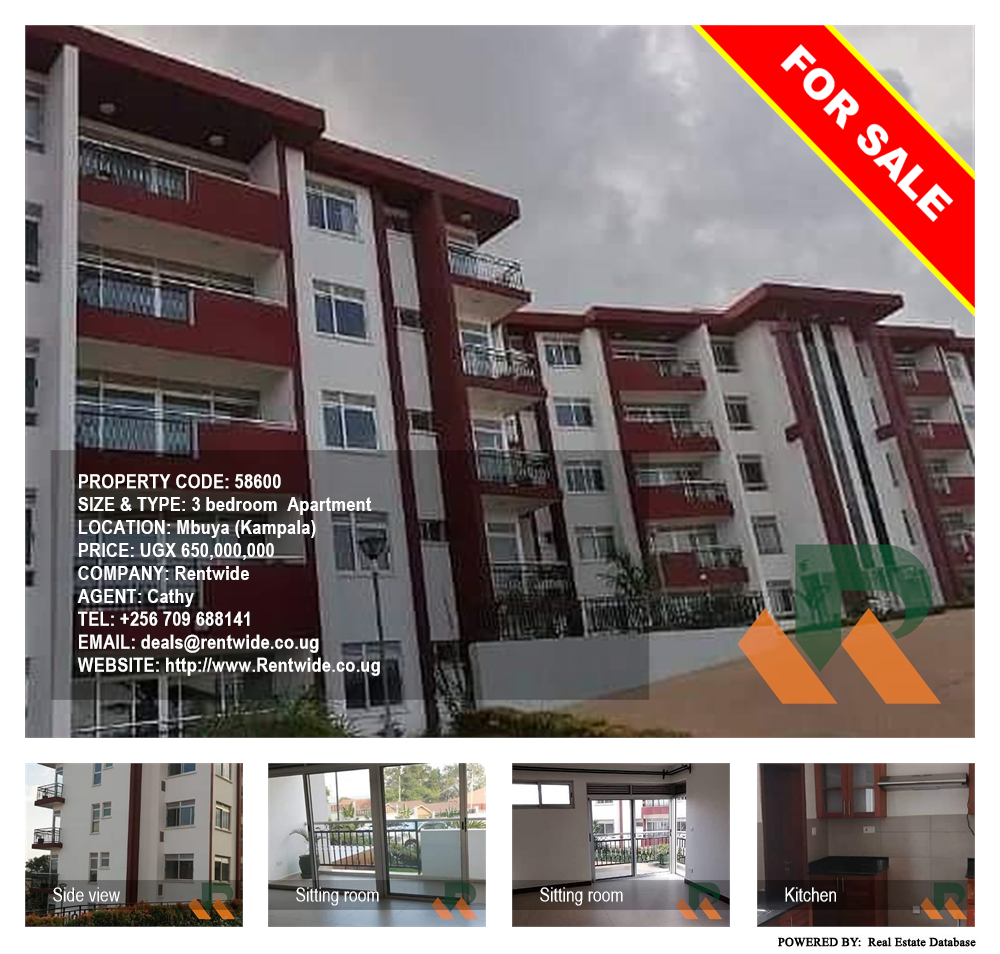 3 bedroom Apartment  for sale in Mbuya Kampala Uganda, code: 58600