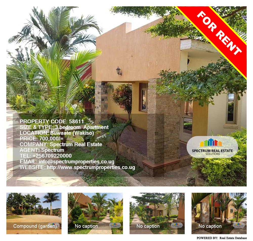 3 bedroom Apartment  for rent in Buwaate Wakiso Uganda, code: 58611
