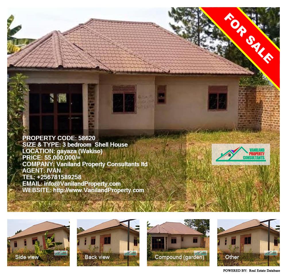 3 bedroom Shell House  for sale in Gayaza Wakiso Uganda, code: 58620