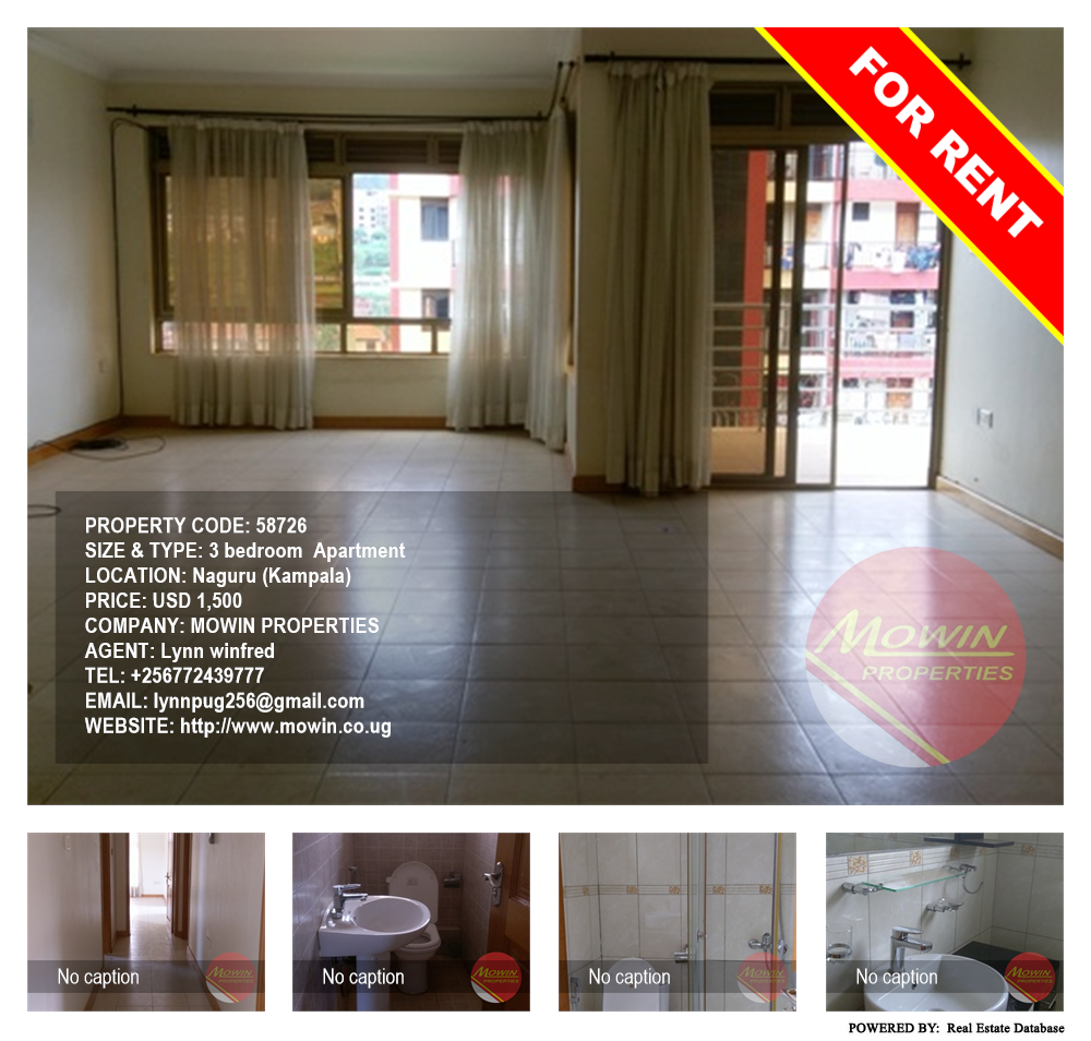 3 bedroom Apartment  for rent in Naguru Kampala Uganda, code: 58726