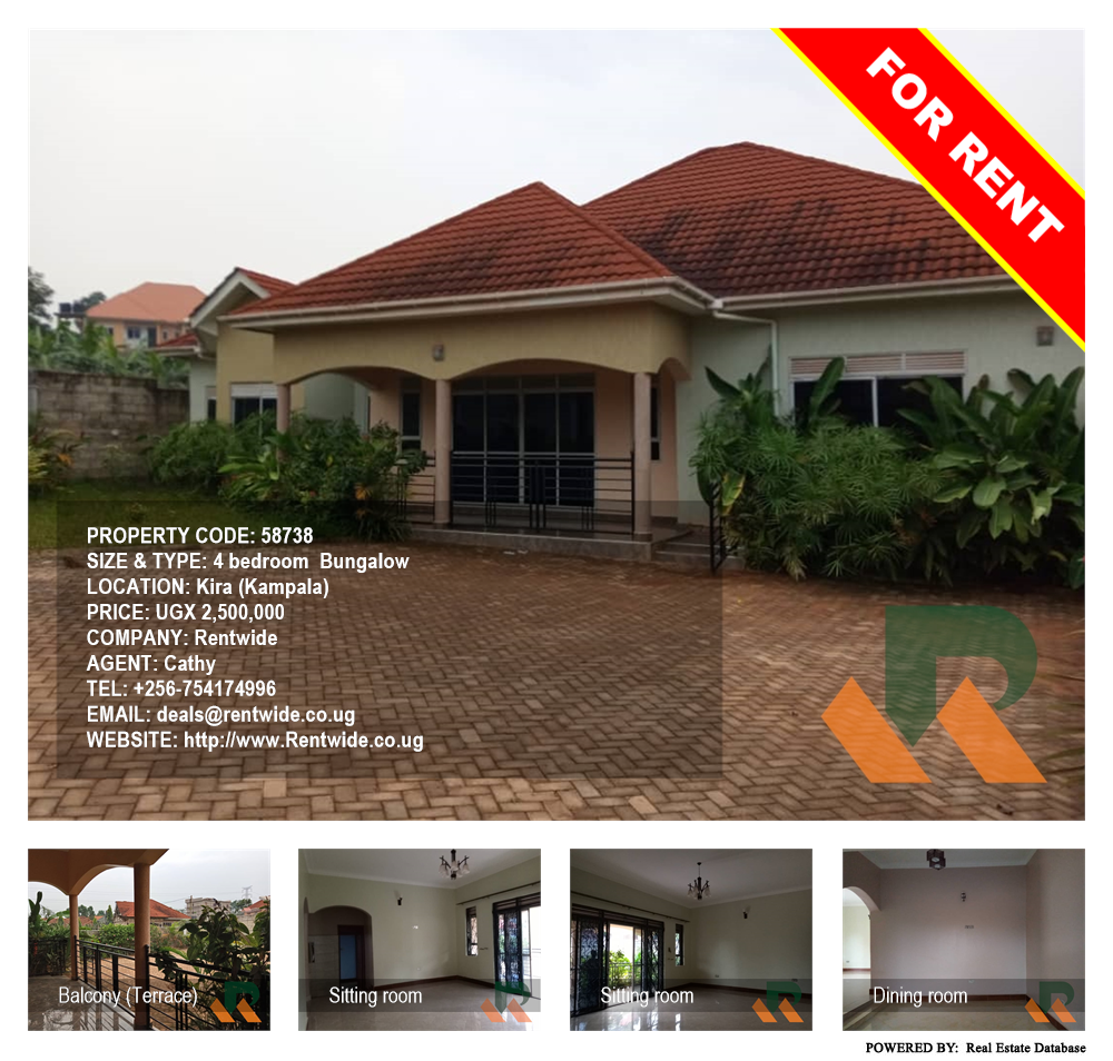 4 bedroom Bungalow  for rent in Kira Kampala Uganda, code: 58738