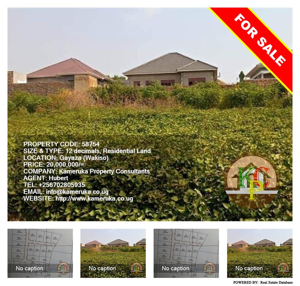 Residential Land  for sale in Gayaza Wakiso Uganda, code: 58754