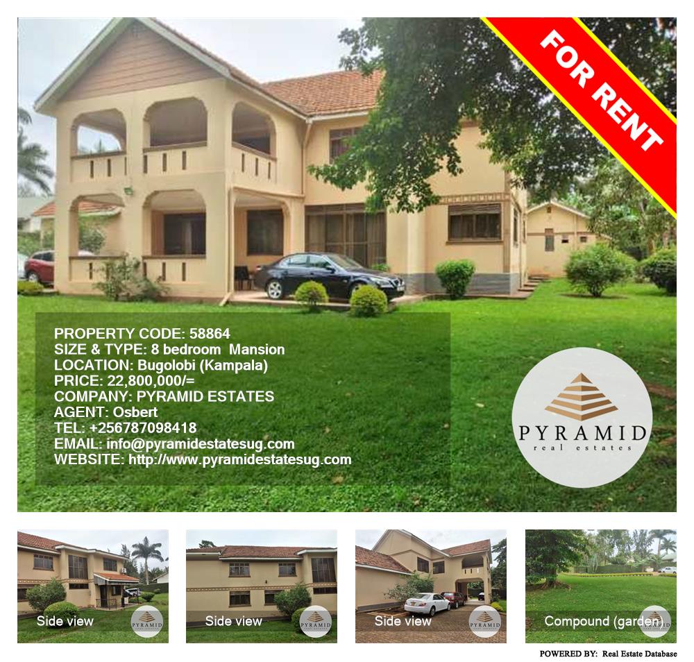 8 bedroom Mansion  for rent in Bugoloobi Kampala Uganda, code: 58864