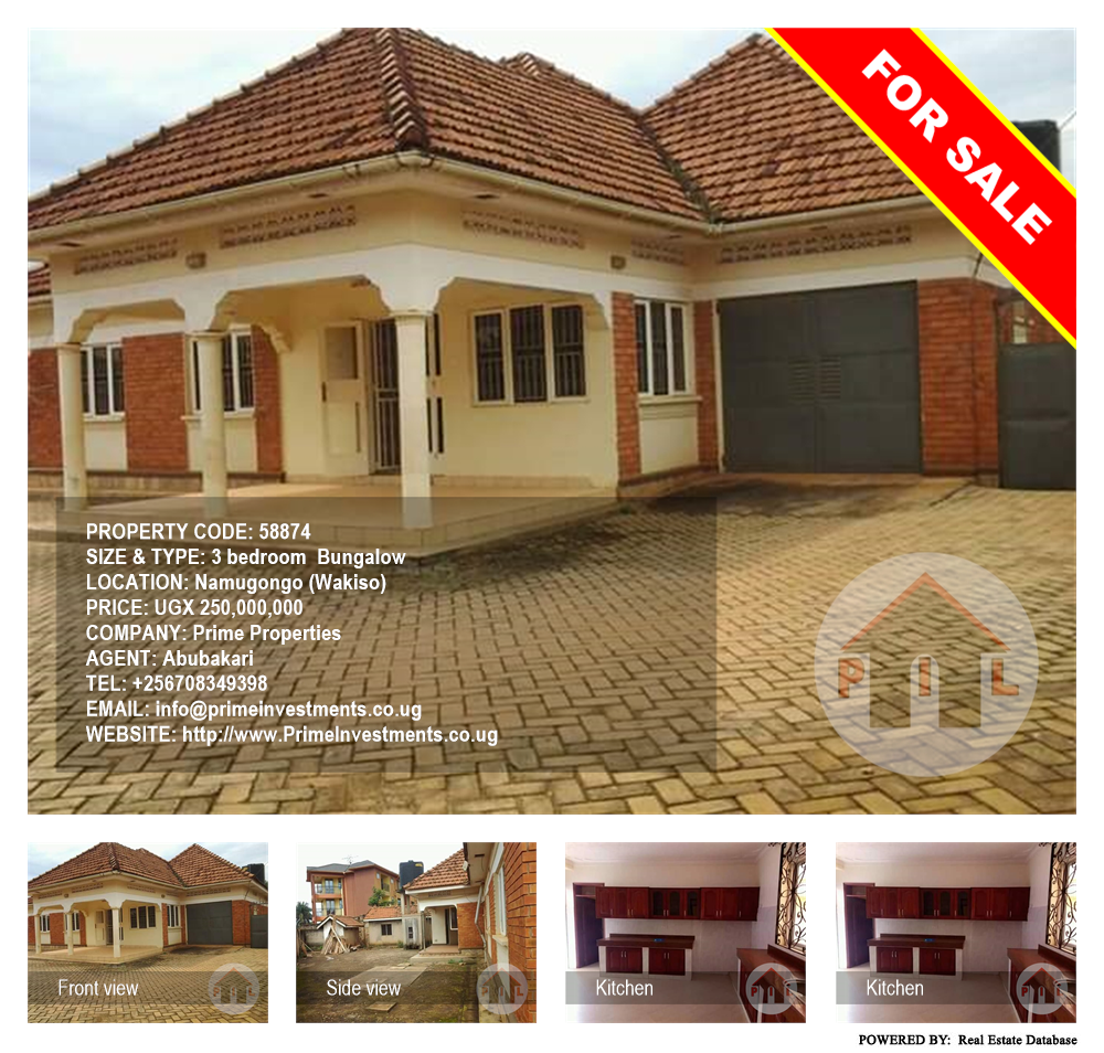 3 bedroom Bungalow  for sale in Namugongo Wakiso Uganda, code: 58874