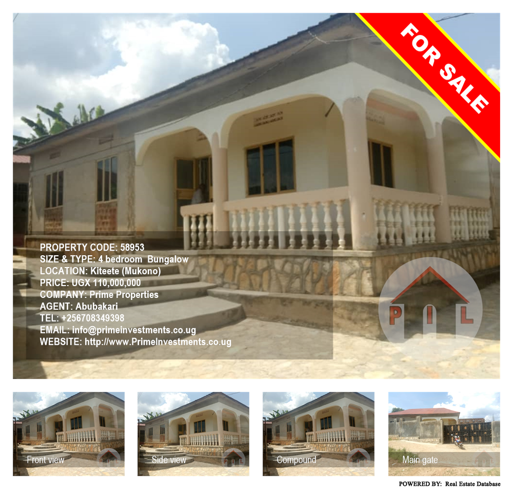 4 bedroom Bungalow  for sale in Kiteete Mukono Uganda, code: 58953