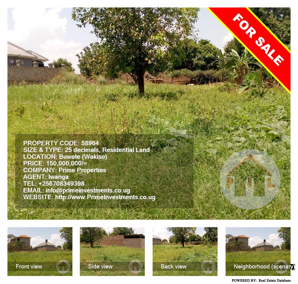 Residential Land  for sale in Buwaate Wakiso Uganda, code: 58964
