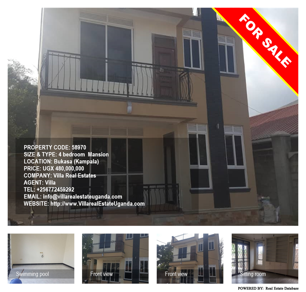 4 bedroom Mansion  for sale in Bukasa Kampala Uganda, code: 58970