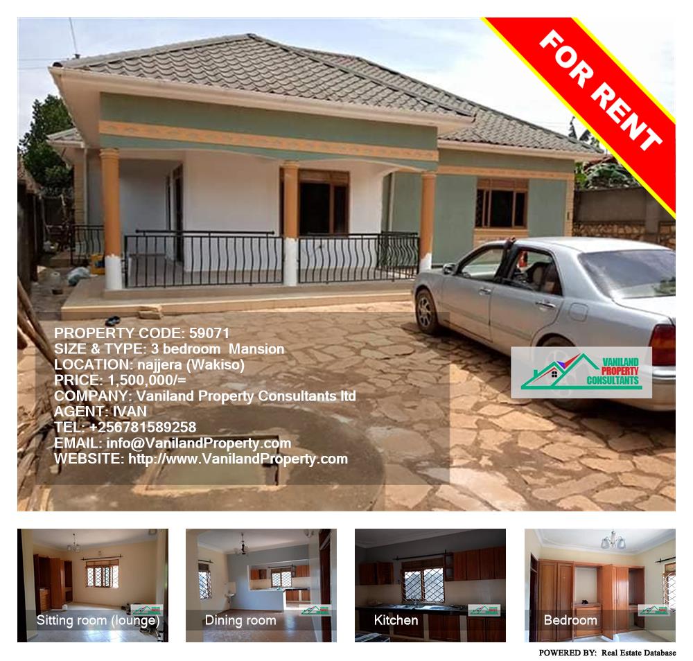 3 bedroom Mansion  for rent in Najjera Wakiso Uganda, code: 59071