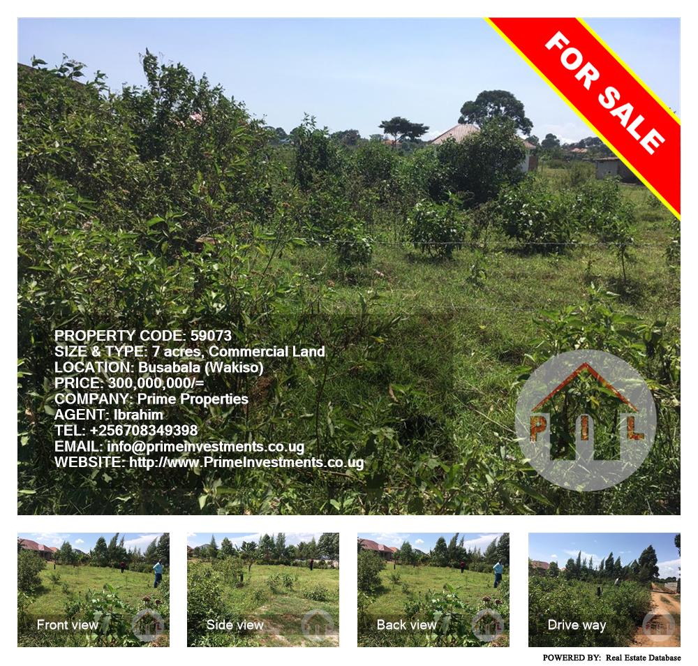 Commercial Land  for sale in Busaabala Wakiso Uganda, code: 59073