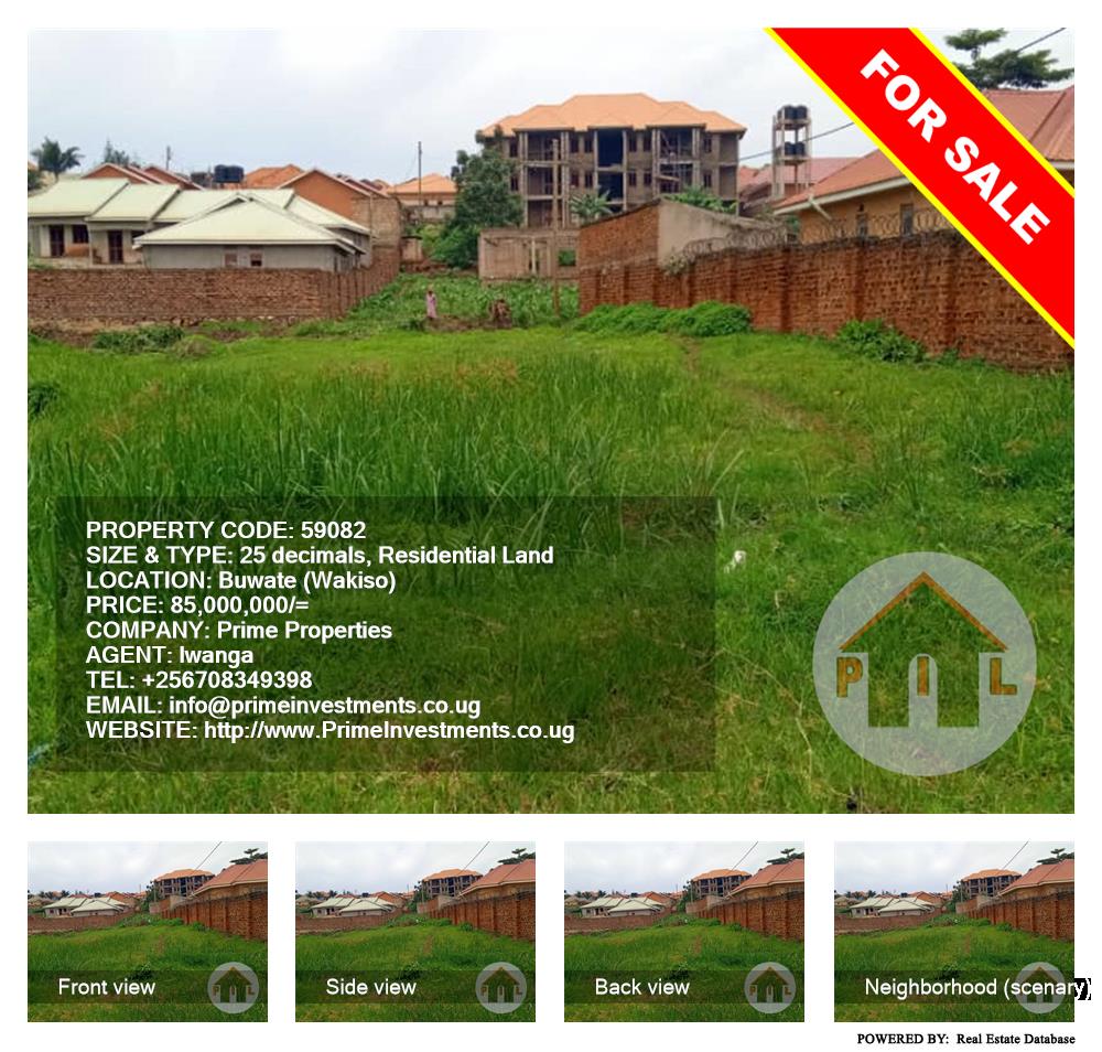 Residential Land  for sale in Buwaate Wakiso Uganda, code: 59082
