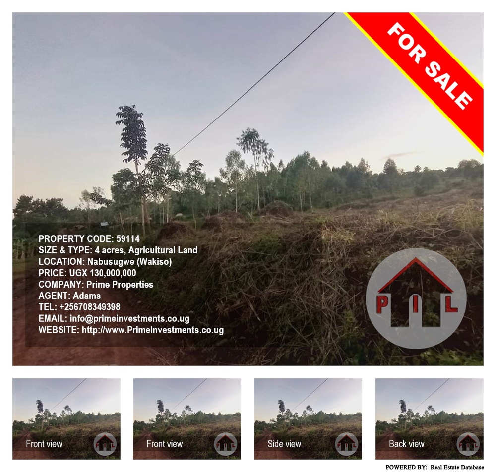 Agricultural Land  for sale in Nabusugwe Wakiso Uganda, code: 59114