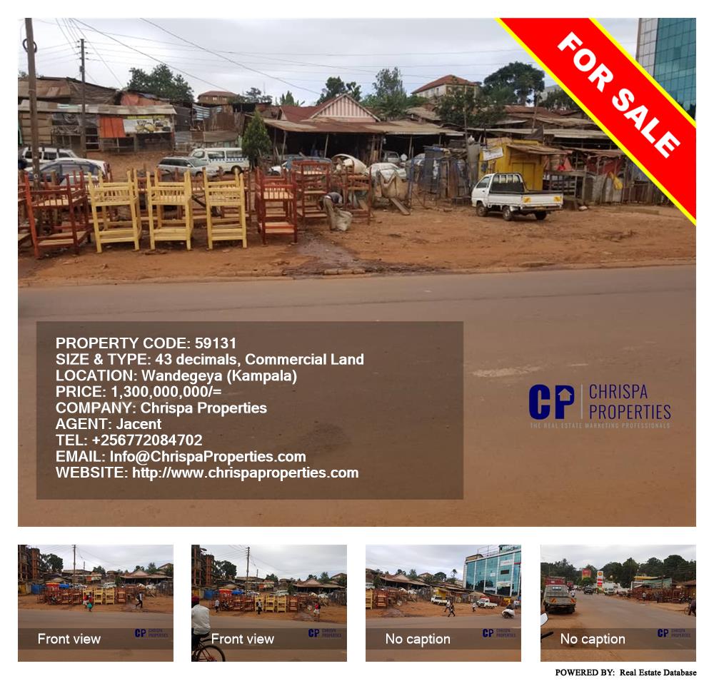 Commercial Land  for sale in Wandegeya Kampala Uganda, code: 59131