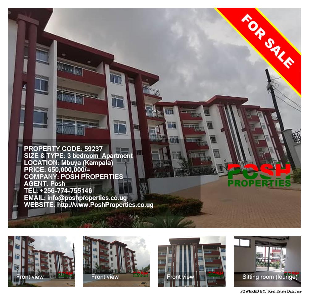 3 bedroom Apartment  for sale in Mbuya Kampala Uganda, code: 59237