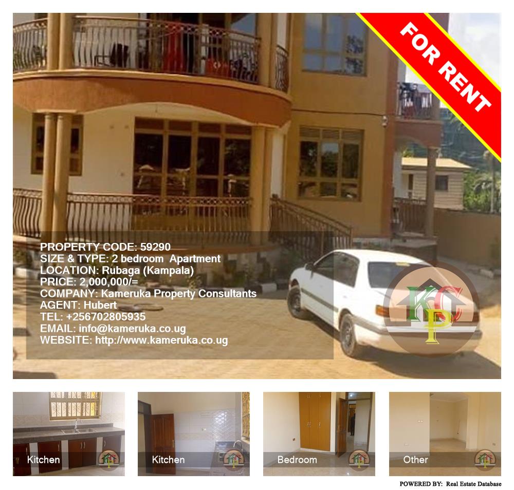 2 bedroom Apartment  for rent in Rubaga Kampala Uganda, code: 59290