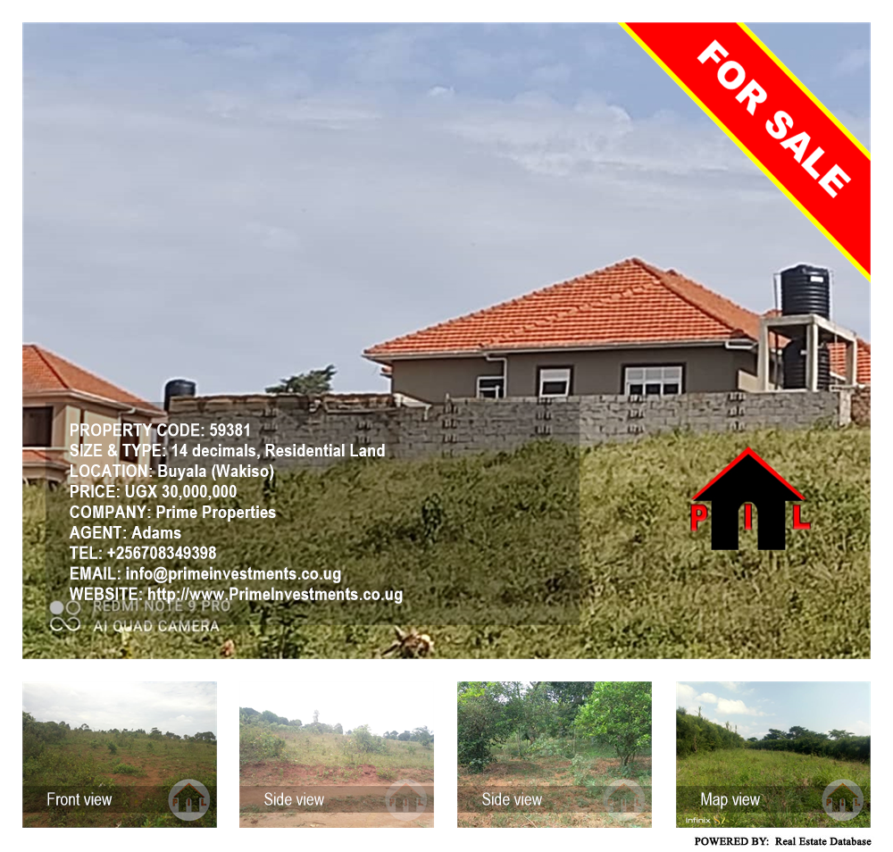 Residential Land  for sale in Buyala Wakiso Uganda, code: 59381