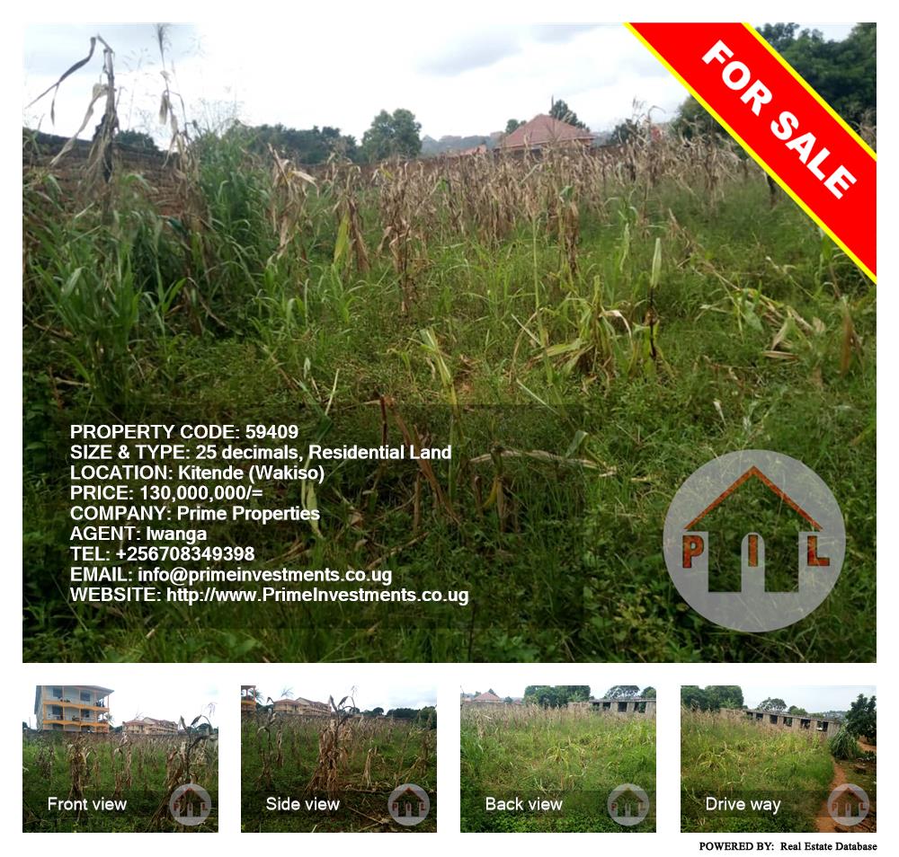 Residential Land  for sale in Kitende Wakiso Uganda, code: 59409